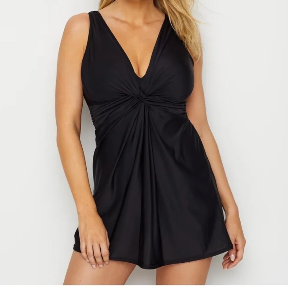 NWT Miraclesuit Marais Size 20W Black Swim Dress